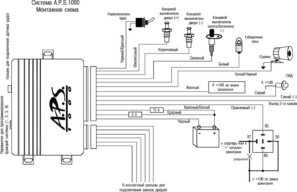 Схема подключения APS-1000