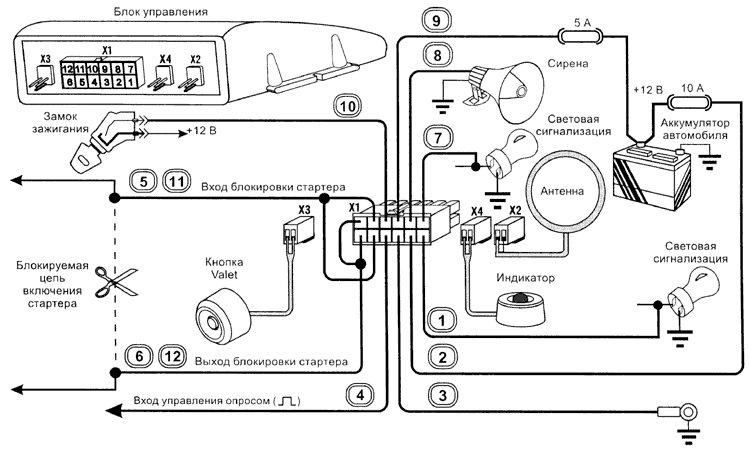 Схема подключения системы REEF RT-23/RT-23A