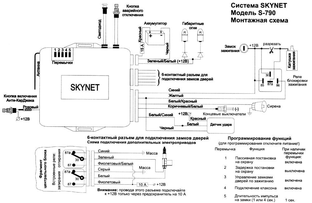 Схема подключения Skynet S-790