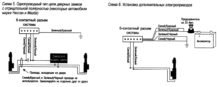 Схема подключения замков дверей