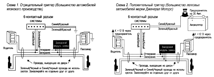 Схема подключения замков дверей