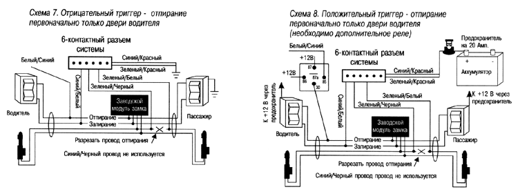 Схема подключения замков дверей