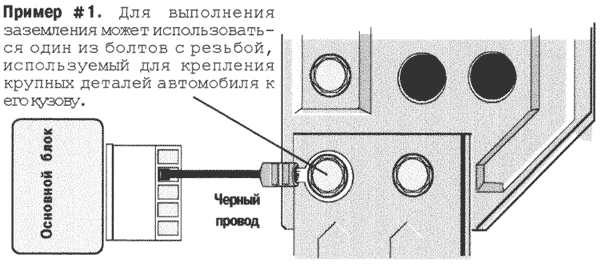 Подсоединение ЧЕРНОГО провода