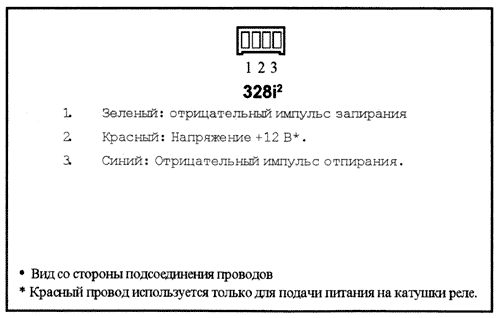 Разъем для подсоединения реле дверных замков