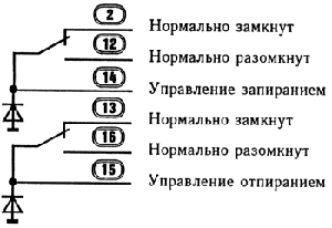 Подключение замков дверей