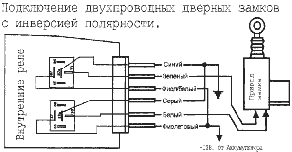 Подключение двухпроводных дверных замков